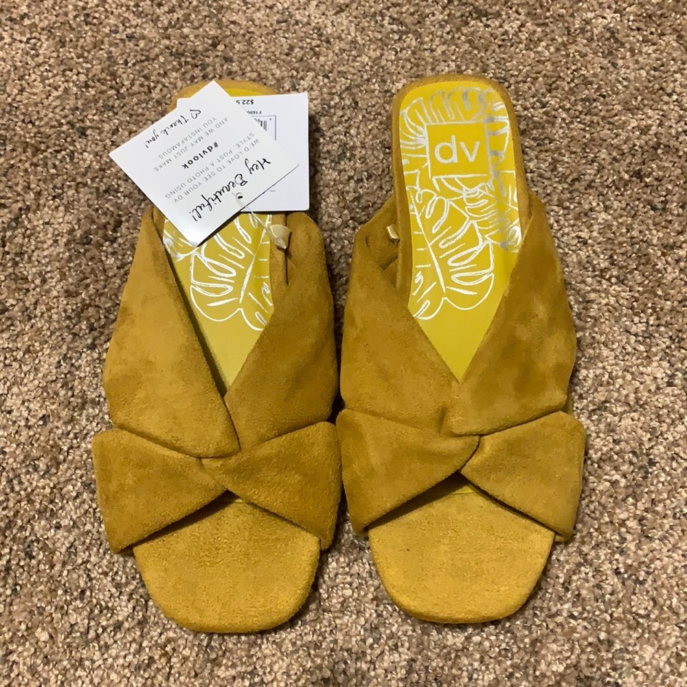 Mustard yellow dv sandals